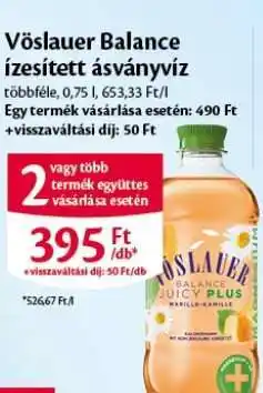 EcoFamily Vöslauer Balance ízesített ásványvíz ajánlat