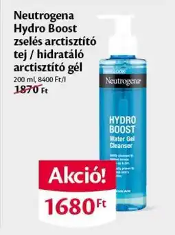 EcoFamily Neutrogena Hydro Boost zselés arctisztító tej / hidratáló arctisztító gél ajánlat