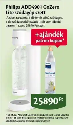 EcoFamily Philips ADD4901 GoZero Lite szódagép szett ajánlat
