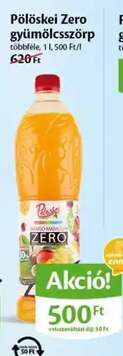 EcoFamily Pölöskei Zero gyümölcsszörp ajánlat