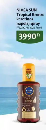 EcoFamily NIVEA SUN Tropical Bronze karotinos napolaj spray ajánlat