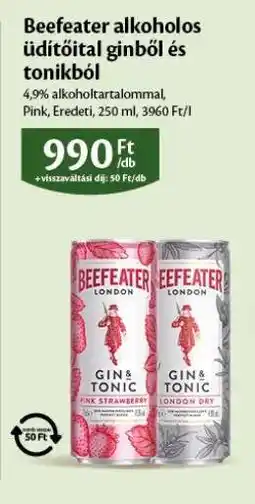 EcoFamily Beefeater alkoholos üdítőital ginből és tonikból ajánlat