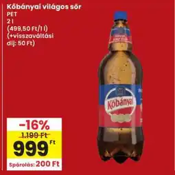 Interspar KŐBÁNYAI Világos sör ajánlat