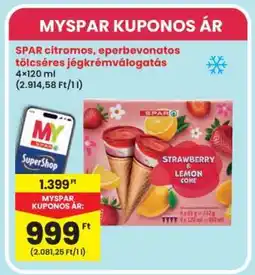 Interspar SPAR citromos, eperbevonatos tölcséres jégkrémválogatás ajánlat