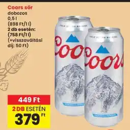 Interspar Coors sör ajánlat