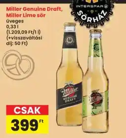 Interspar Miller Genuine Draft, Miller Lime sör ajánlat