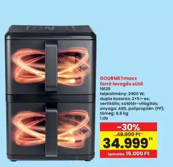 GOURMETmaxx forró levegős sütő