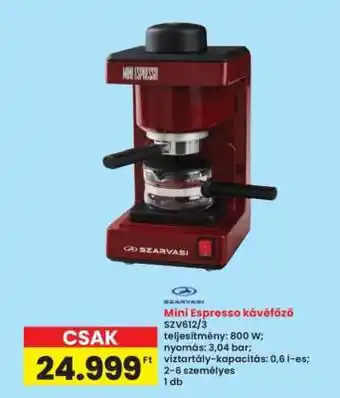 Mini Espresso kávéfőző SZV612/3