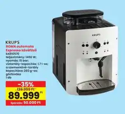Interspar KRUPS ROMA automata Espresso kávéfőző ajánlat