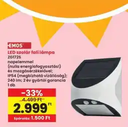 Interspar LED szolár fali lámpa ajánlat