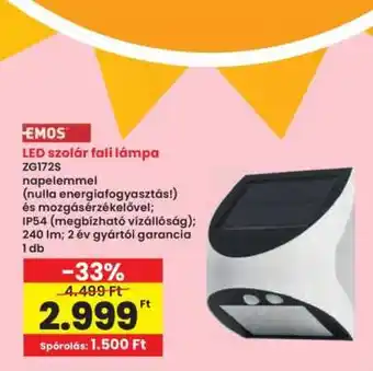 LED szolár fali lámpa