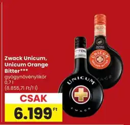 Spar Zwack Unicum, Unicum Orange Bitter ajánlat