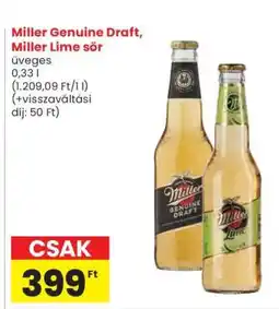 Spar Miller Genuine Draft, Miller Lime sör ajánlat