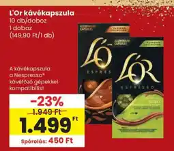 Spar L'OR kávékapszula ajánlat