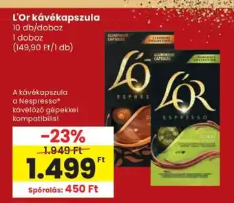 Spar L'OR kávékapszula ajánlat