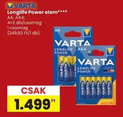 Spar VARTA Longlife Power elem ajánlat