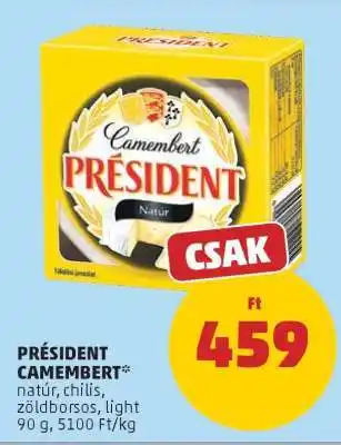 PENNY PRÉSIDENT CAMEMBERT ajánlat