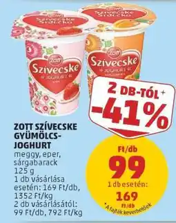 PENNY Zott Szívecske Gyümölcs-Joghurt ajánlat