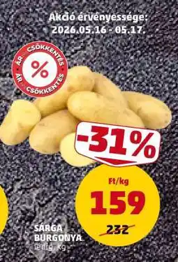 PENNY Sárga Burgonya ajánlat