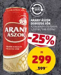 PENNY Arany Ászok Dobozos Sör ajánlat