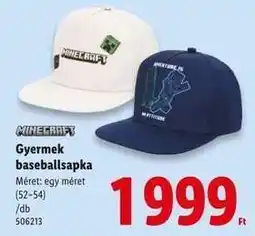 Lidl Gyermek baseballsapka ajánlat