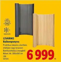 Lidl LIVARNO Balkonponyva ajánlat
