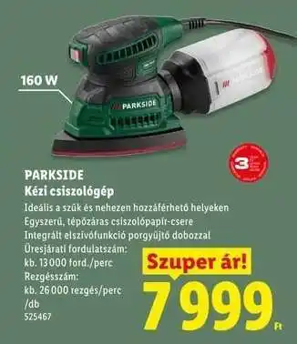 PARKSIDE Kézi csiszológép
