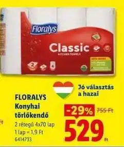 Lidl FLORALYS Konyhai törlőkendő ajánlat