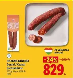 Lidl HAZÁNK KINCSEI Gyulai / Csabai pároskolbász ajánlat