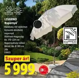 Lidl LIVARNO Napernyő ajánlat