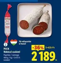 Lidl PICK Rákóczi szalámi ajánlat