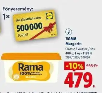 Lidl RAMA Margarin ajánlat