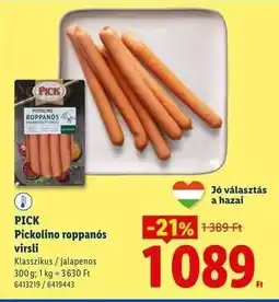 Lidl Pick Pickolino roppanós virsli ajánlat