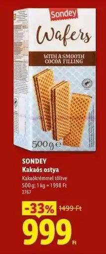 Lidl SONDEY Kakaós ostya ajánlat