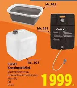 Lidl CRIVIT Kempingkellékek ajánlat