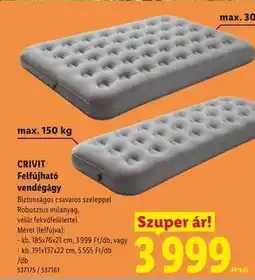 Lidl CRIVIT Felfújható vendégágy ajánlat
