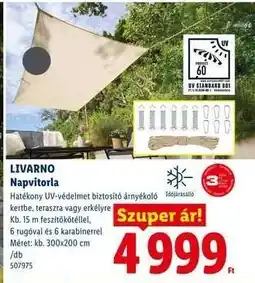 Lidl LIVARNO Napvitorla ajánlat