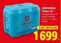 Lidl LÖWENBRAU Világos sör ajánlat