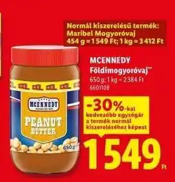 Lidl MCENNEDY Földimogyoróvaj ajánlat