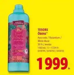 Lidl Tesori Öblítő ajánlat