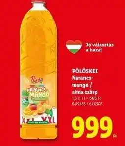 Lidl PÖLÖSKEI Narancs-mangó / alma szörp ajánlat