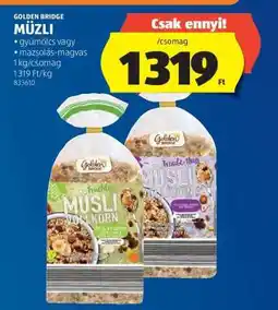 ALDI GOLDEN BRIDGE Müzli ajánlat