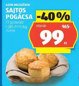 ALDI Sajtos pogácsa ajánlat