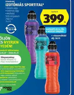 ALDI Powerade Izotóniás Sportital ajánlat