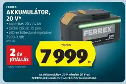 ALDI FERREX Akkumulátor, 20 V ajánlat