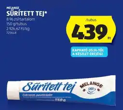 ALDI Melange sűrített tej ajánlat
