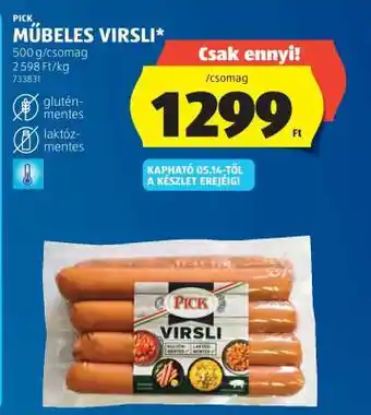 ALDI Pick műbeles virsli ajánlat