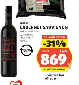 ALDI Villány Cabernet Sauvignon ajánlat