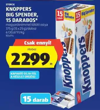 ALDI Knoppers Big Spender, 15 darabos ajánlat