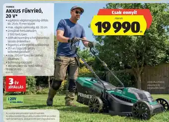FERREX AKKUS FŰNYÍRÓ, 20 V